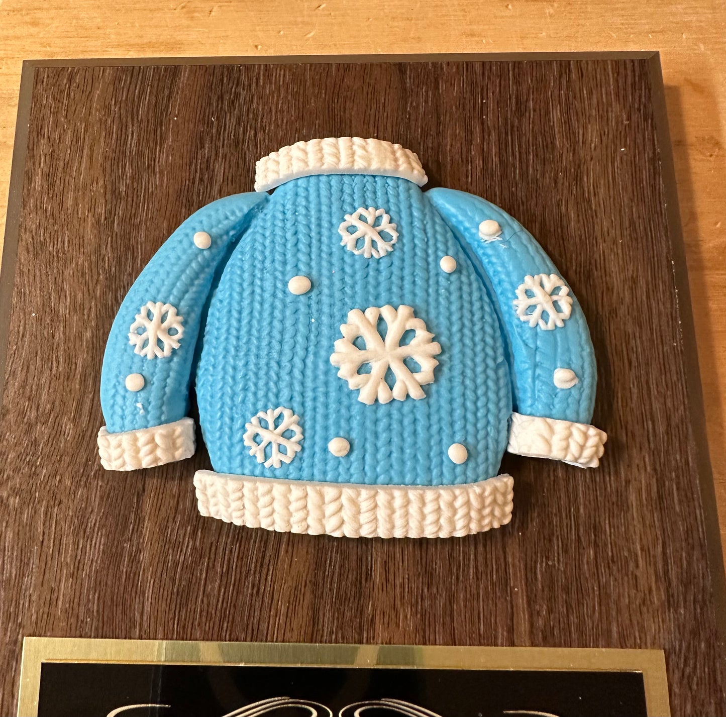 Ugliest Ugly Sweater Christmas Trophy Plaque Best Decorated Door Office House Gingerbread Bake Off Contest Winner Holiday Christmas Decor