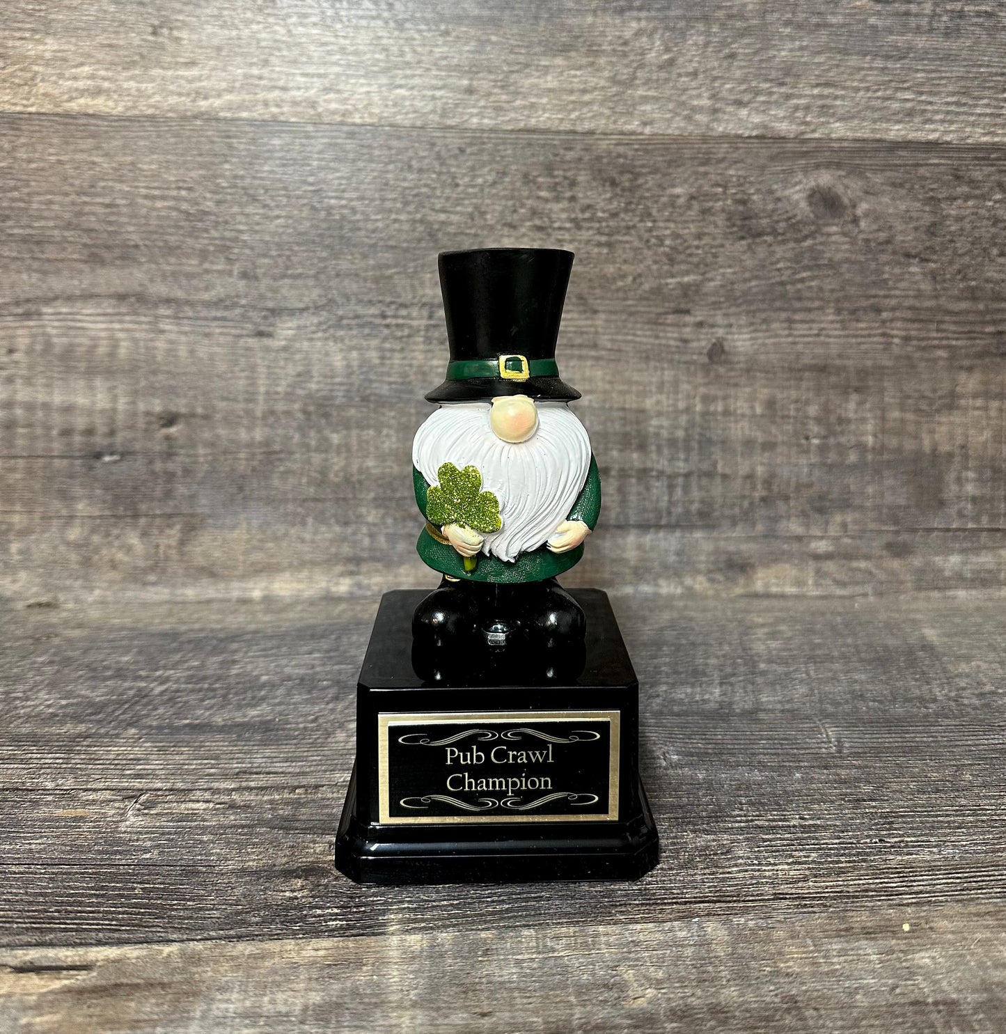 St Patrick's Day Pub Crawl Champion Shenanigans Award Winner Custom Best Irish Jig Dance Shamrock Pot of Gold Trophy Centerpiece Decoration