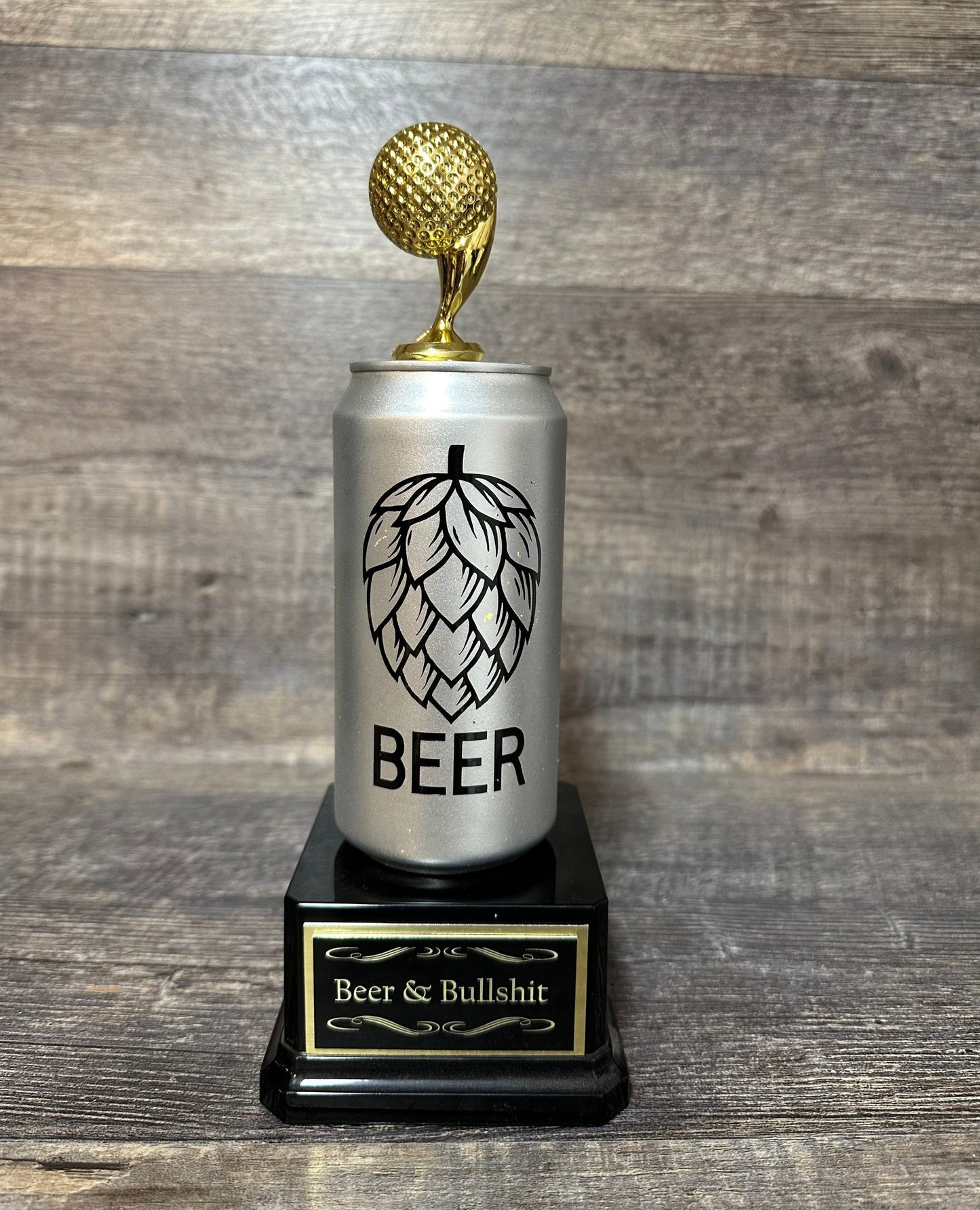 Funny Golf Trophy Beer & Bullshit Beer Trophy No Bull BS Bullshit Award Beer Challenge Full of Bull Gag Gift Beer Drinker Award FFL Loser