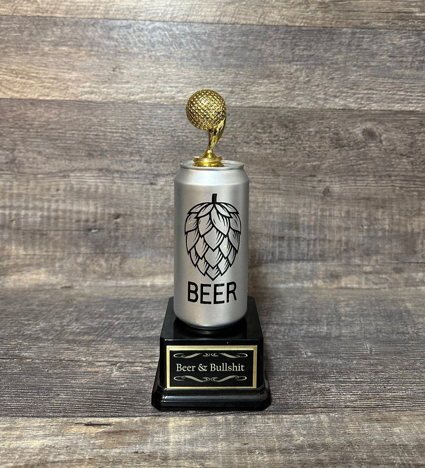 Funny Golf Trophy Beer & Bullshit Beer Trophy No Bull BS Bullshit Award Beer Challenge Full of Bull Gag Gift Beer Drinker Award FFL Loser