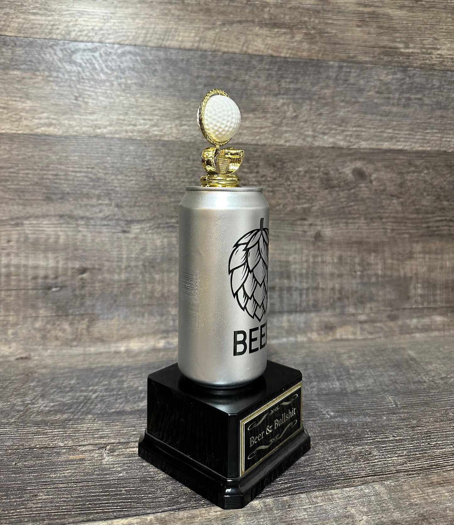 Funny Golf Trophy Beer & Bullshit Beer Trophy No Bull BS Bullshit Award Beer Challenge Full of Bull Gag Gift Beer Drinker Award FFL Loser