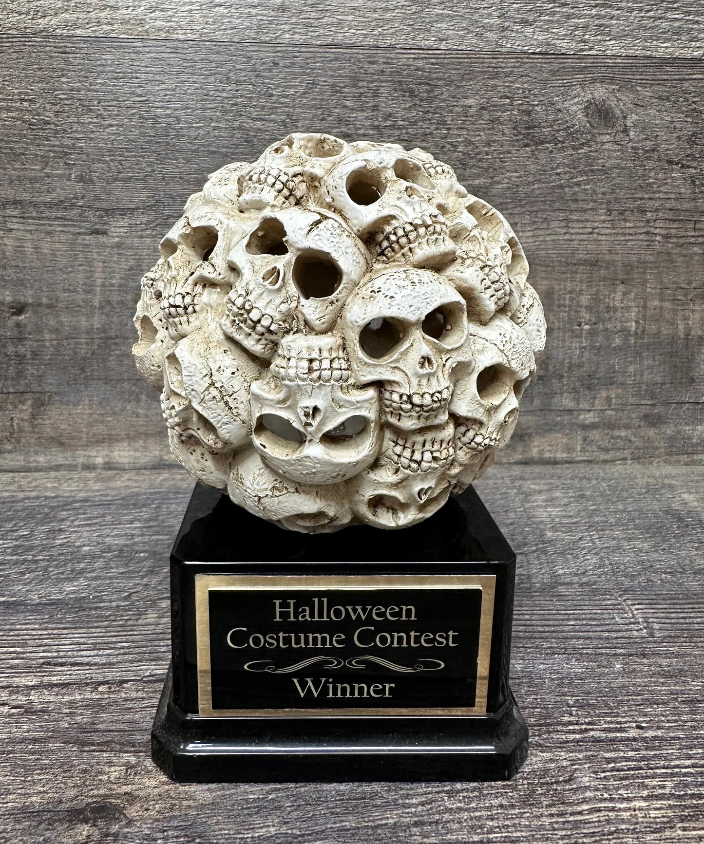 Halloween Trophy Skeleton Skull Ball READY TO SHIP Scariest Costume Pumpkin Carving Contest Jack O Lantern Best Costume Contest Prize
