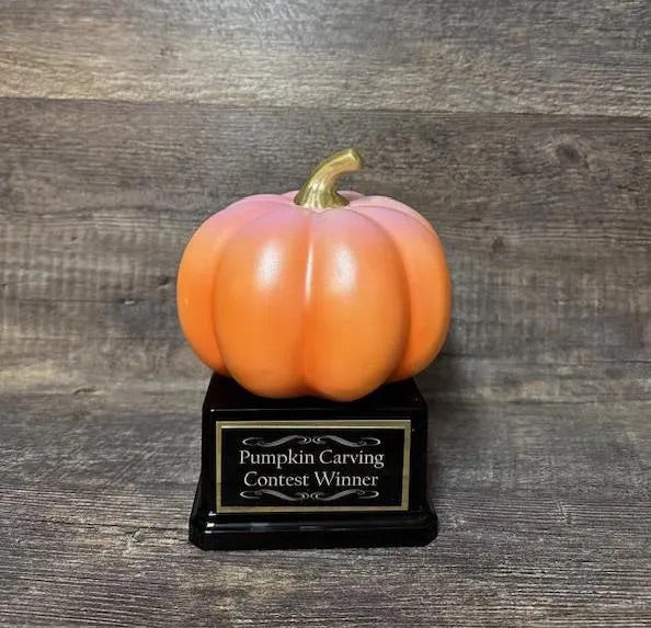 Halloween Trophy Pumpkin Orange w/ Pink Top Pumpkin Carving Contest Best Costume Scariest Costume Halloween Decor Trunk or Treat