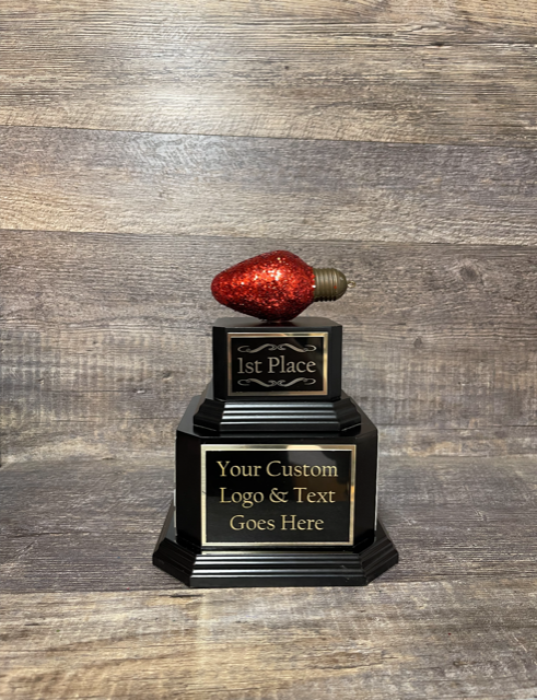 Best Decorated House Christmas Lights Trophy Neighborhood Christmas Light Bulb Ornament Perpetual Ugly Sweater Christmas Holiday Party