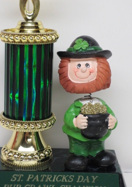 St Patrick's Day Shenanigans Pub Crawl Champion Award Winner Best Irish Jig Dance Shamrock Pot of Gold Trophy Centerpiece Decoration