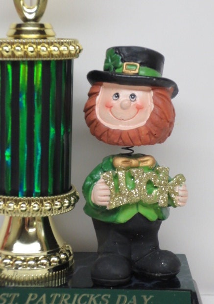 St Patrick's Day Pub Crawl Champion Shenanigans Award Winner Custom Best Irish Jig Dance Shamrock Pot of Gold Trophy Centerpiece Decoration