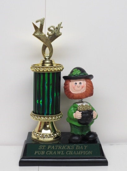 St Patrick's Day Shenanigans Pub Crawl Champion Award Winner Best Irish Jig Dance Shamrock Pot of Gold Trophy Centerpiece Decoration
