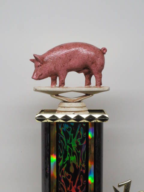 BBQ Trophy Best BBQ Cook Off Trophies Best BBQ Grill Master Champion Trophy Best Ribs Pork Pig Trophy Award Winning Winner Champion July 4th