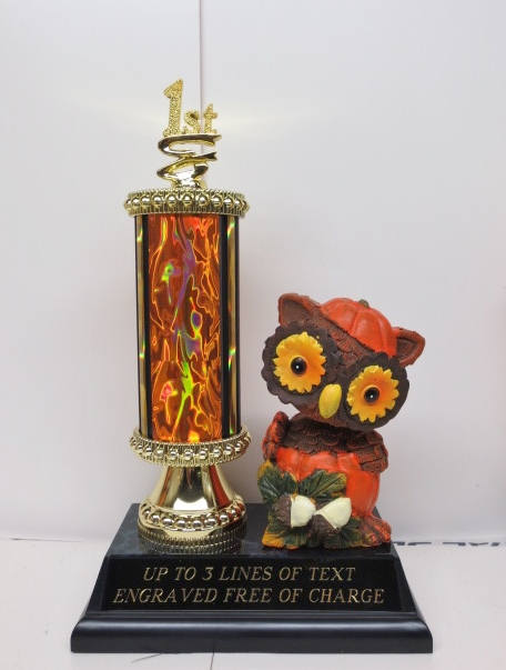 Halloween Trophy Halloween Trophies Trophy Best Costume Scariest Pumpkin Carving Jack O Lantern Owl Contest Winner Trunk or Treat Decor