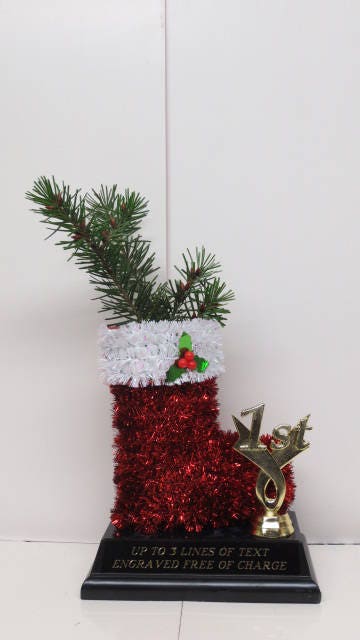 Ugliest Ugly Sweater Christmas Trophy Award Party Santa Boot Economy Trophy Holiday Christmas Cookie Bake Off Holiday Christmas Party Decor