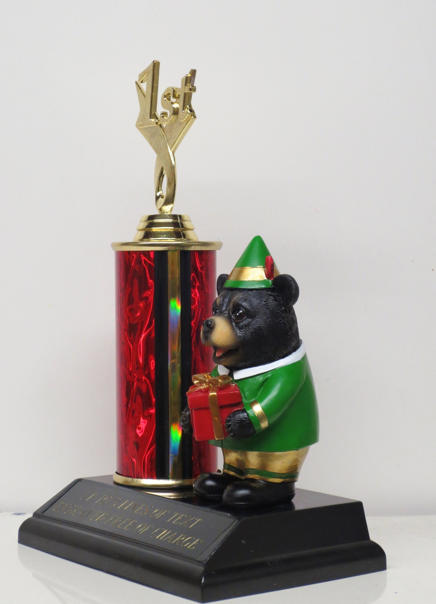Ugly Sweater Christmas Trophy Cookie Bake Off Winner White Elephant Contest Elf Teddy Bear Christmas Decor Holiday Party Decor Award