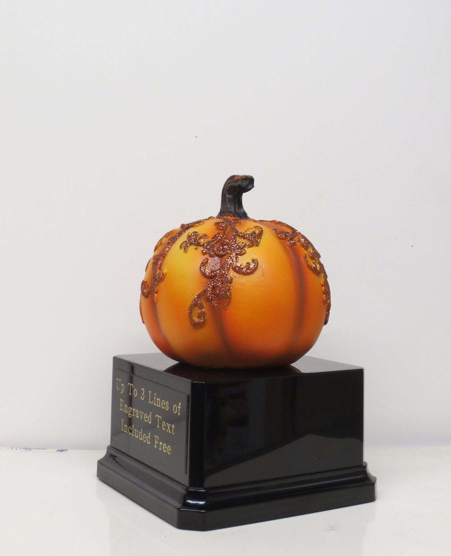 Halloween Trophy Trophies Costume Contest Winner Glitter Pumpkin Carving Contest Jack O Lantern Trophy Trunk or Treat Elegant Glitter