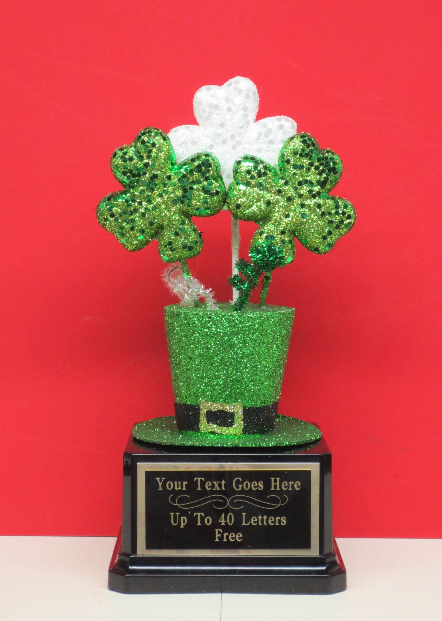 St Patrick's Day Pub Crawl Shenanigans Champion Award Winner Leprechaun Hat Best Irish Jig Dance Shamrock Pot of Gold Trophy Decoration