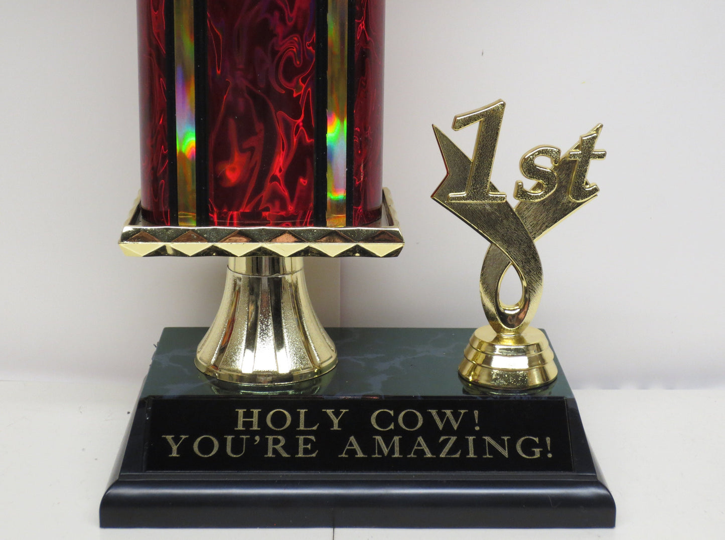 Funny Trophy Holy Cow You're Amazing Trophy Best BBQ Cook Off Brisket Hamburger Beef Rib Trophy Hand Painted Cow Award Champion 4th of July