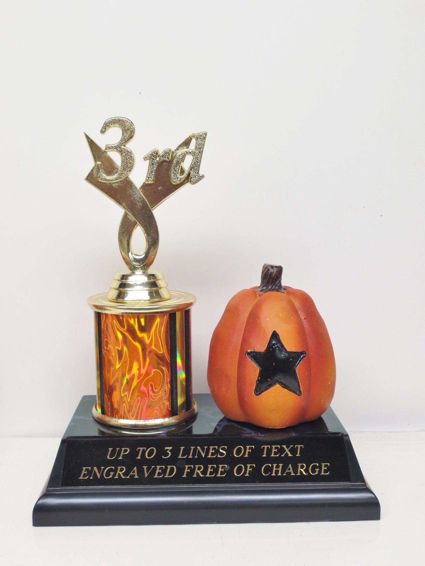 Halloween Trophy Trophies Pumpkin Carving Contest Best Costume Contest Jack O Lantern Trunk or Treat Halloween Decor Scariest Black Star