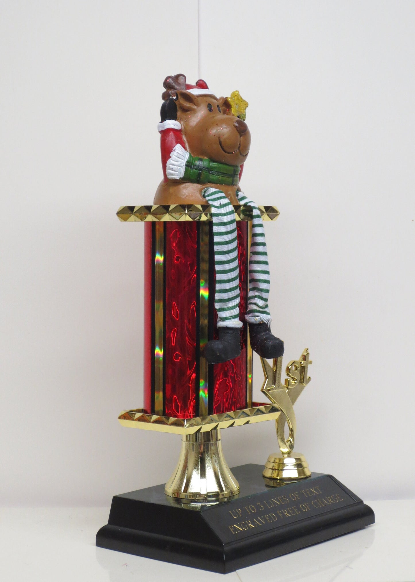 Ugliest Ugly Sweater Contest Trophy Award Christmas Party Reindeer Dangle Leg Holiday Decor Christmas Decor Kids Gingerbread Cookie Bake Off