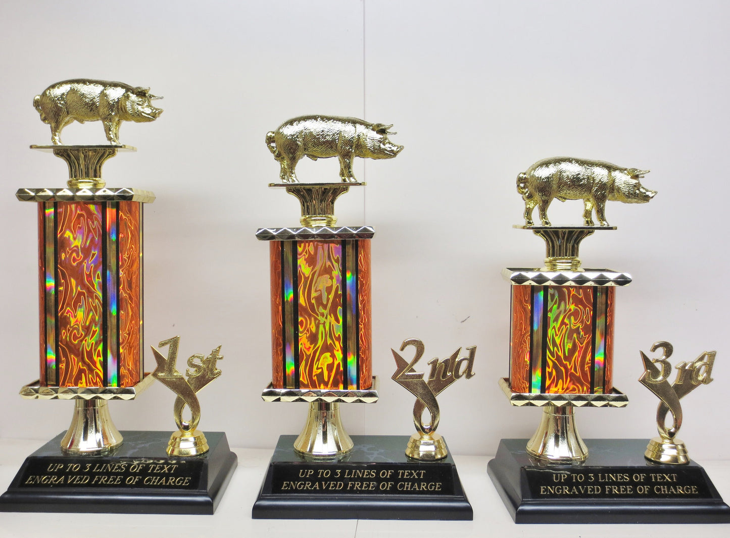 BBQ Trophy Best BBQ Cook Off Trophies Ribs Pork Pig Trophy Award Winning Winner Champion Champ 4th of July Independence Day Labor Day Pigs
