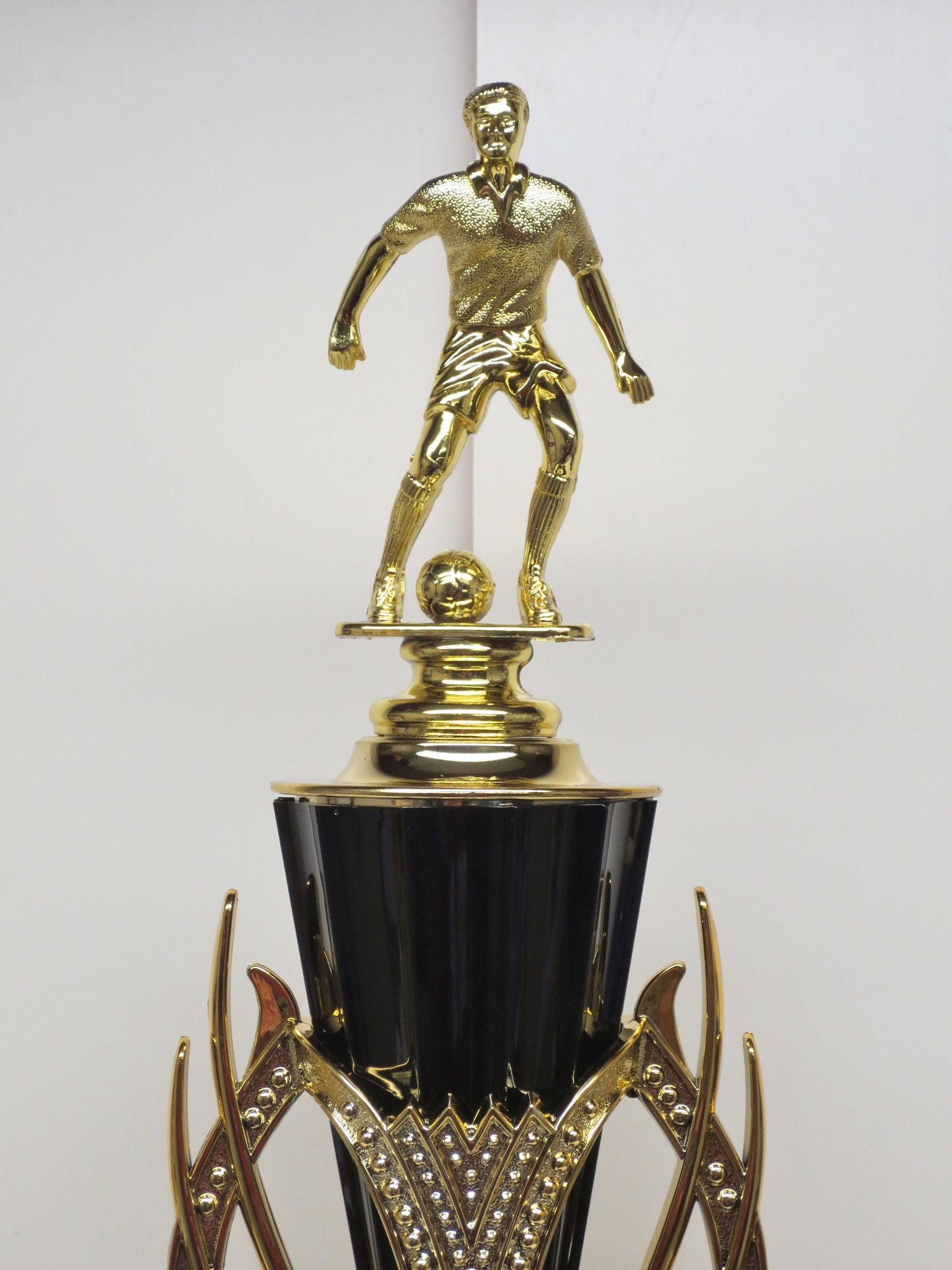 Soccer Trophy Championship Cup Custom Trophy Champion Champ Award Winner Black & Gold Flame Cup Personalized 16" Includes FREE ENGRAVING