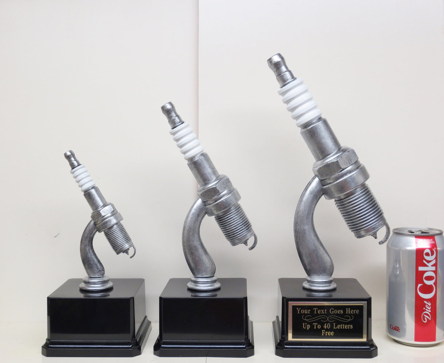 Racing Trophy Car Show Trophy 12" Spark Plug Plastic Silver Spark Plug Award Winner Best In Show Best Hot Rod Antique Car Show Participant