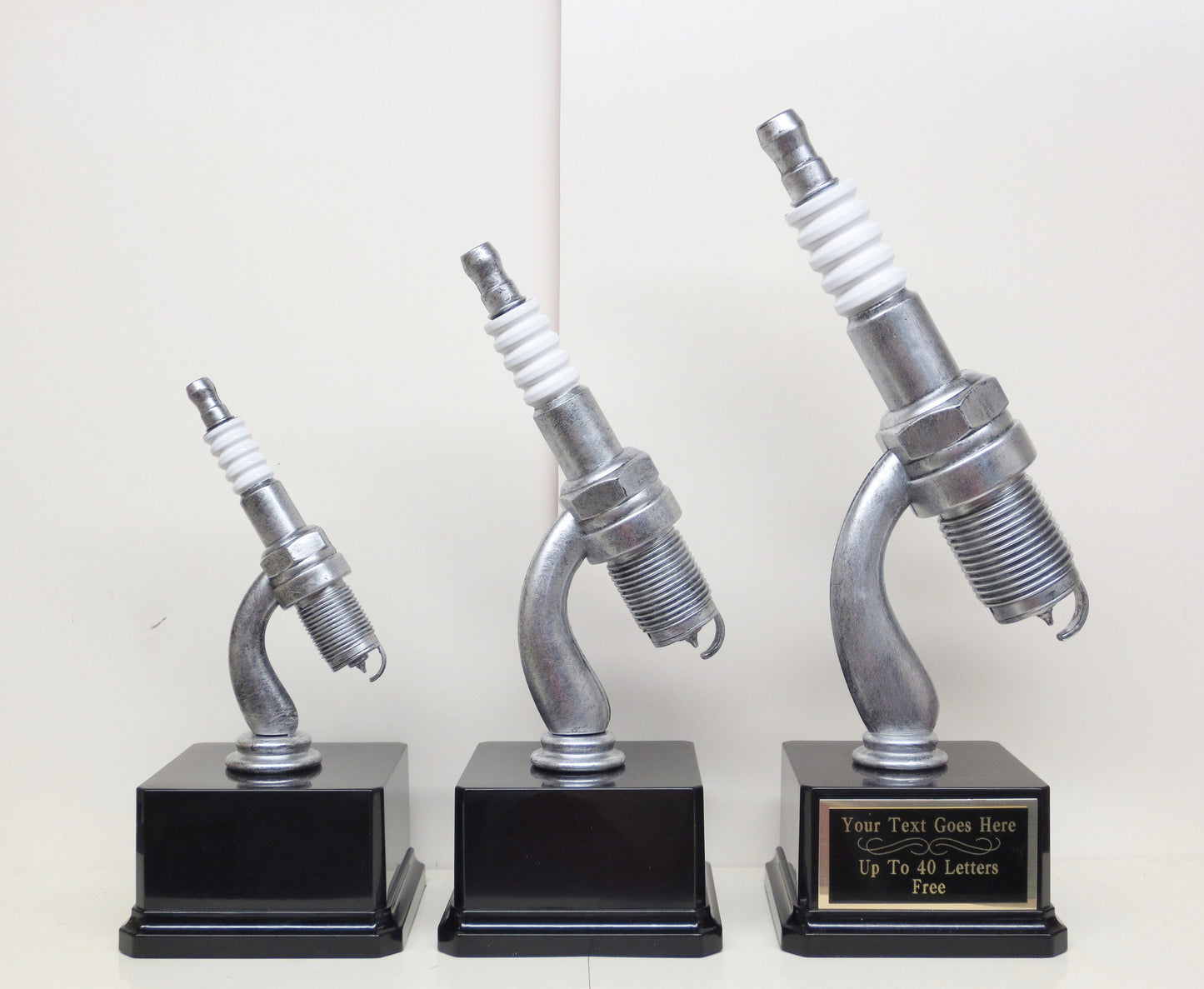Racing Trophy Car Show Trophy 12" Spark Plug Plastic Silver Spark Plug Award Winner Best In Show Best Hot Rod Antique Car Show Participant