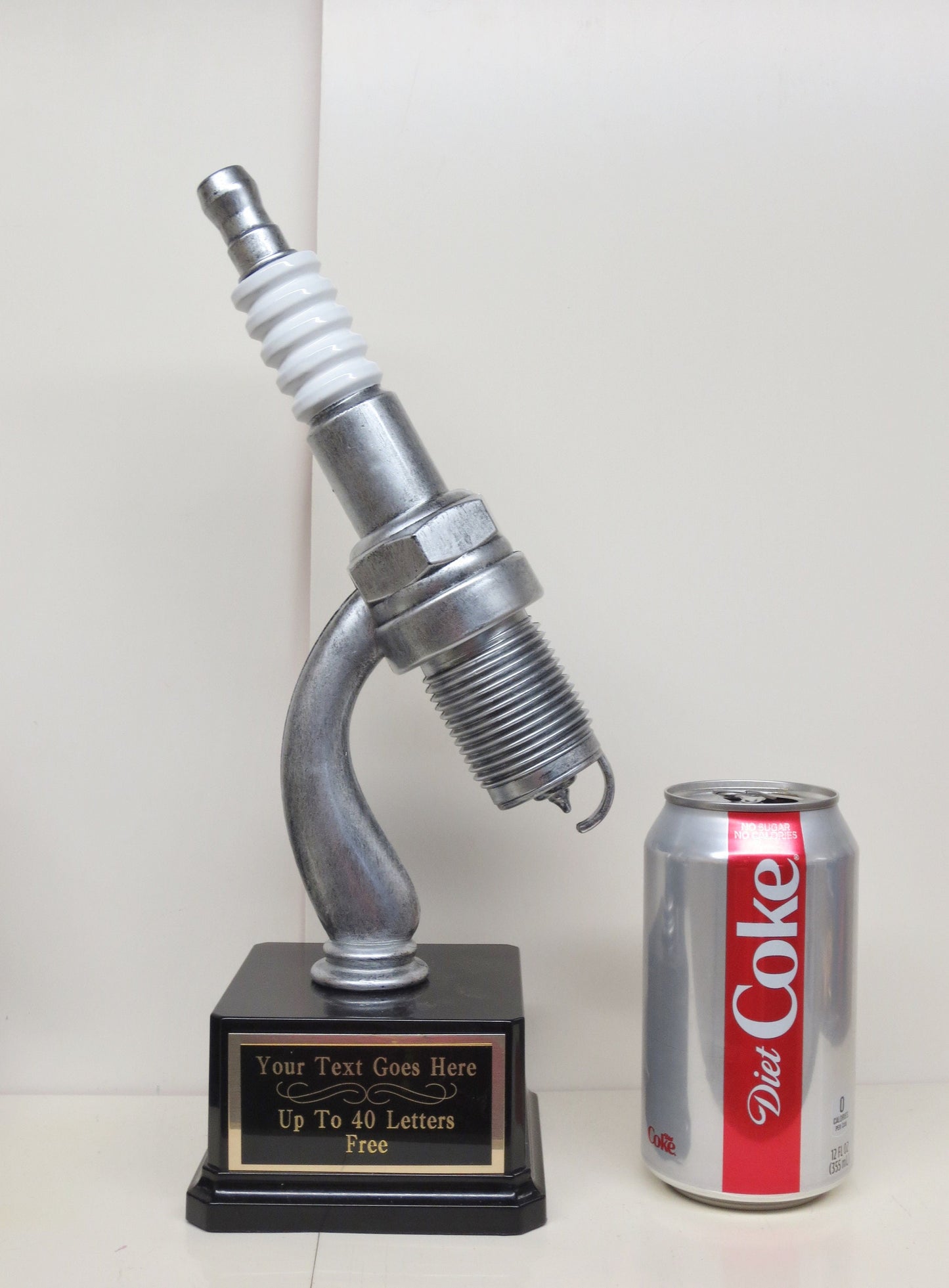 Racing Trophy Car Show Trophy 12" Spark Plug Plastic Silver Spark Plug Award Winner Best In Show Best Hot Rod Antique Car Show Participant