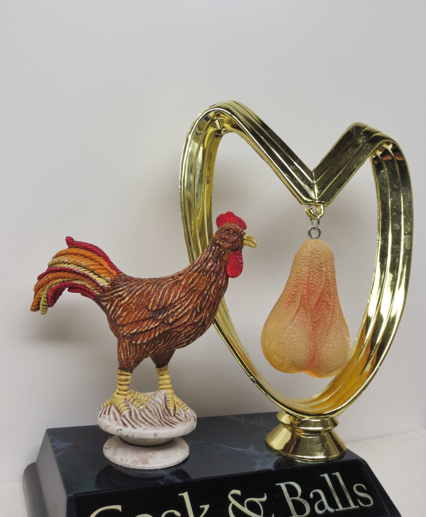Funny Trophy Rooster Cock & Balls You've Got Balls Funny Trophy Aww Nuts! FFL Loser Trophy Adult Humor Grow A Pair Gag Gift Penis Testicle