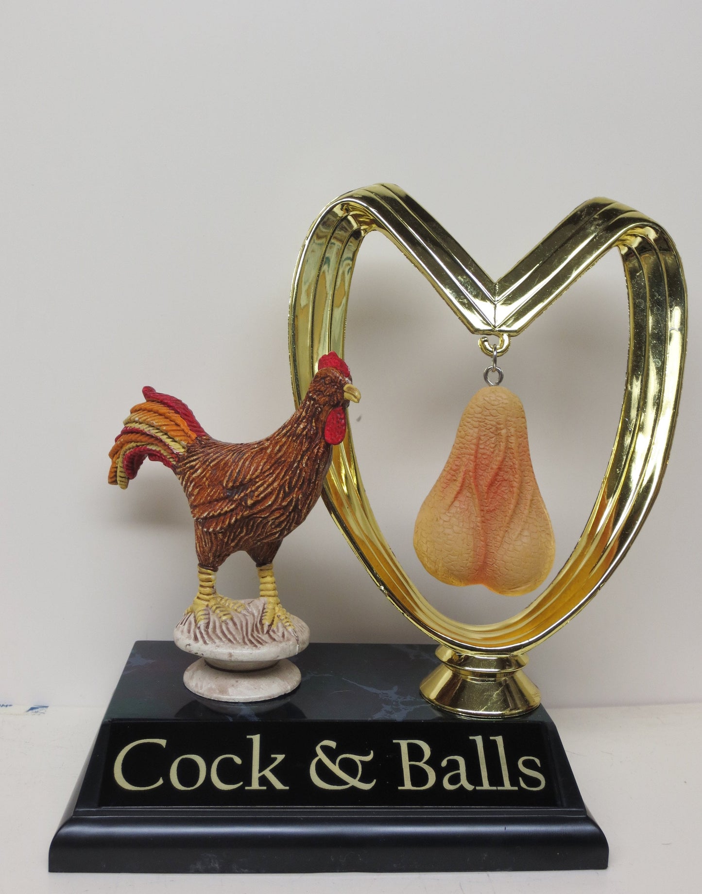Funny Trophy Rooster Cock & Balls You've Got Balls Funny Trophy Aww Nuts! FFL Loser Trophy Adult Humor Grow A Pair Gag Gift Penis Testicle