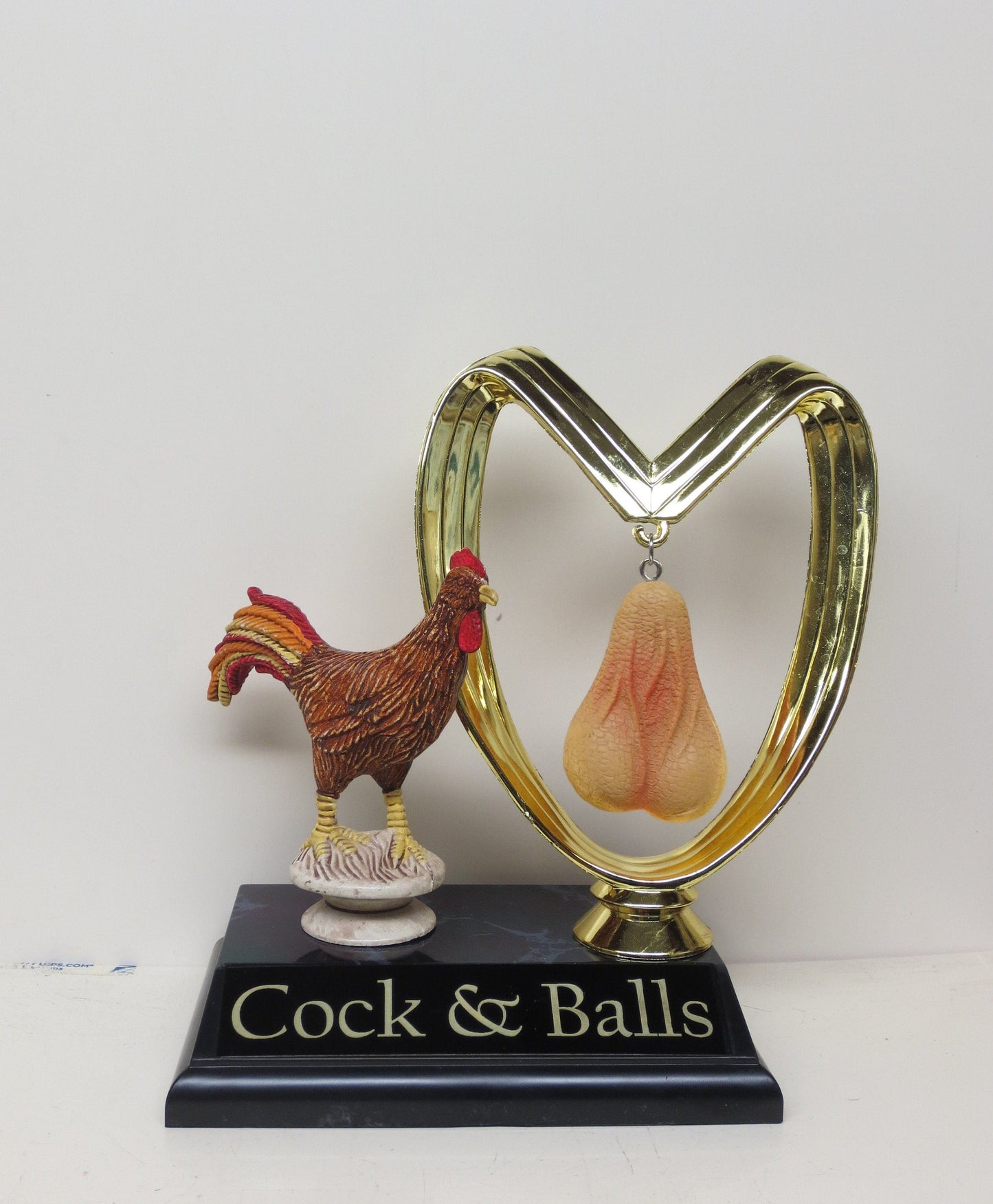 Funny Trophy Rooster Cock & Balls You've Got Balls Funny Trophy Aww Nuts! FFL Loser Trophy Adult Humor Grow A Pair Gag Gift Penis Testicle