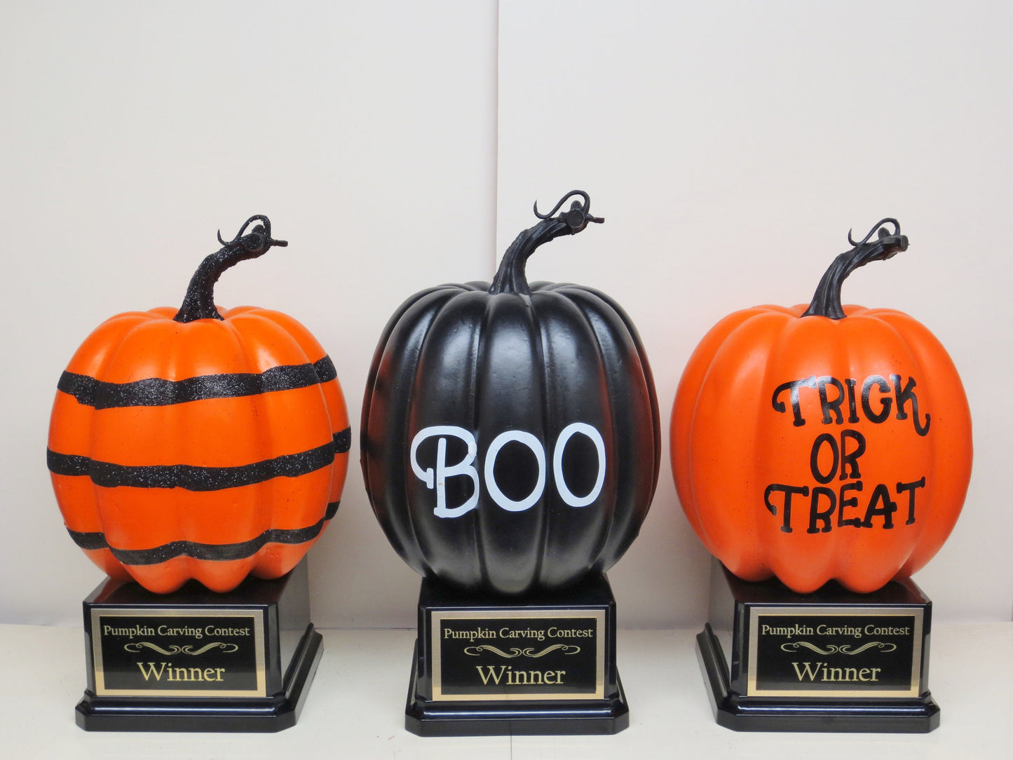 Halloween Trophy Halloween Trophies THREE Trophy Pumpkin Carving Contest Trophy or Best Costume Contest Jack O Lantern Halloween Decor