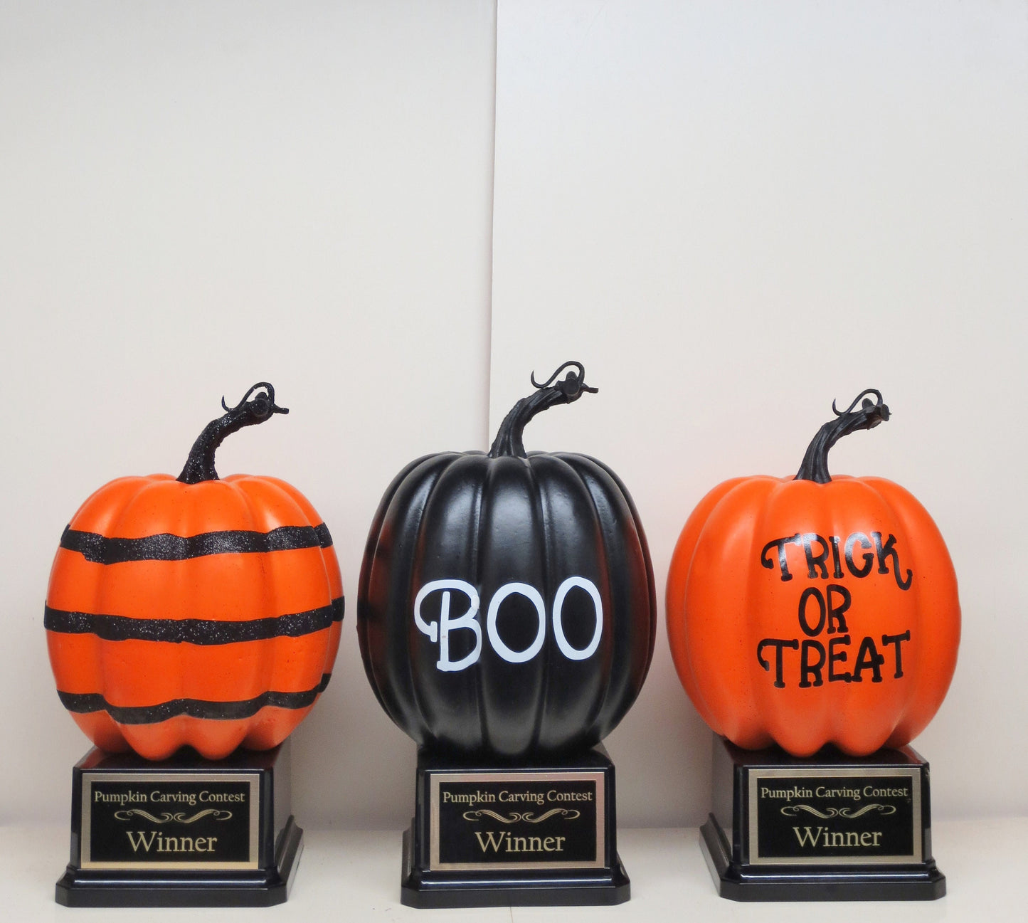 Halloween Trophy Halloween Trophies THREE Trophy Pumpkin Carving Contest Trophy or Best Costume Contest Jack O Lantern Halloween Decor