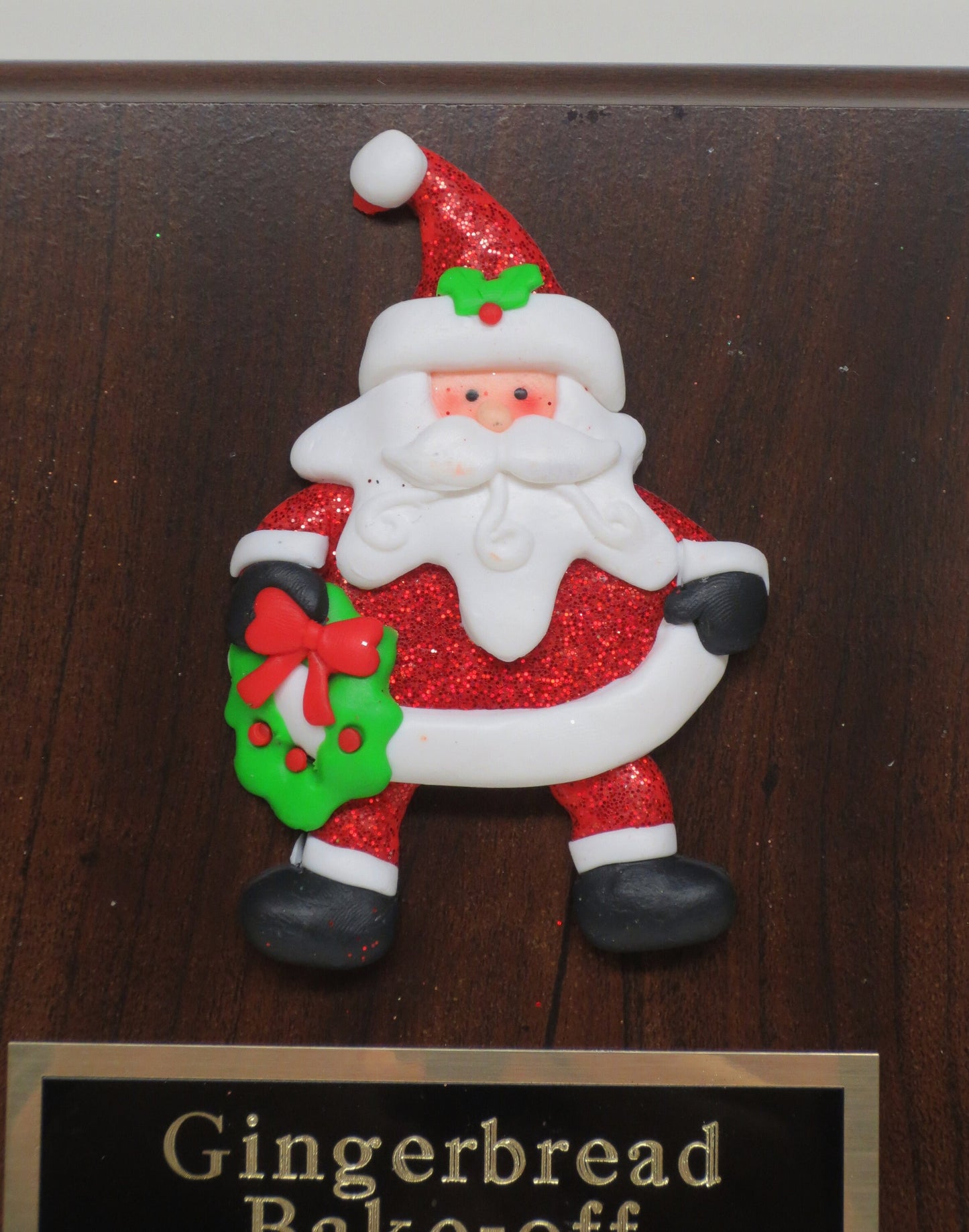 Ugly Sweater Trophy Plaque Wreath Santa Best Decorated Door Office House Gingerbread Cookie Bake Off Contest Holiday Christmas Decor