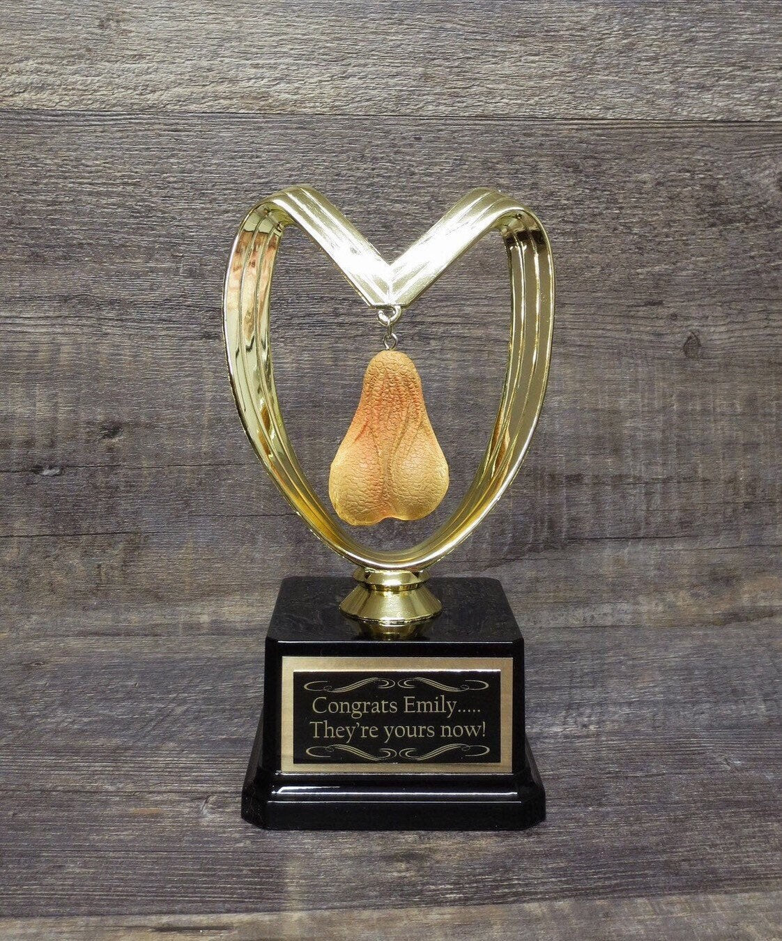 Funny Wedding Gift They're Yours Now Custom Trophy Engagement Gift Aww Nuts! Just Married Adult Humor Grow A Pair Gag Gift Penis Testicle