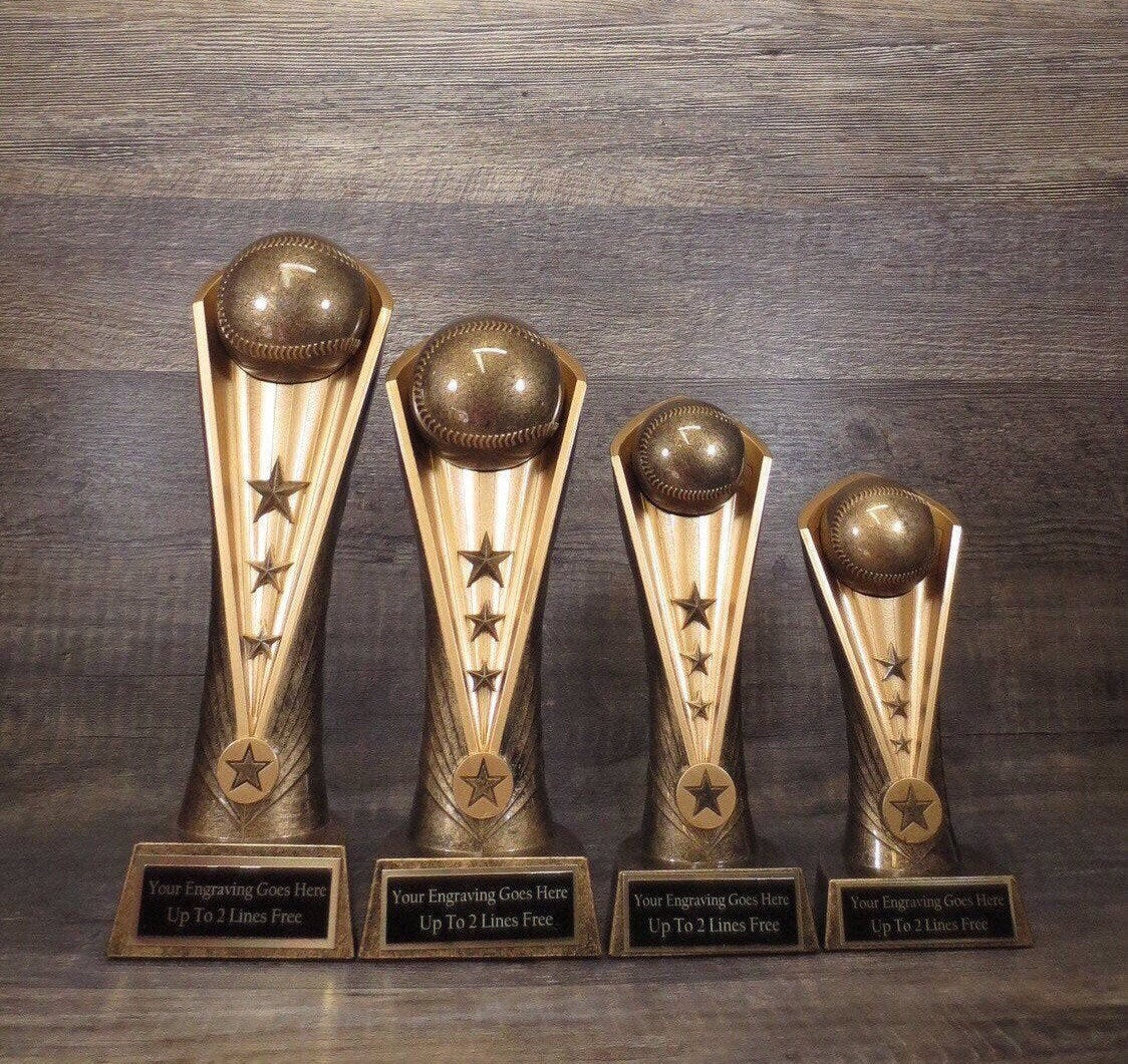Baseball Trophy Trophies Set Of 4 Award Baseball Trophy FBB Fantasy Baseball League Champion Championship Team Award Personalized