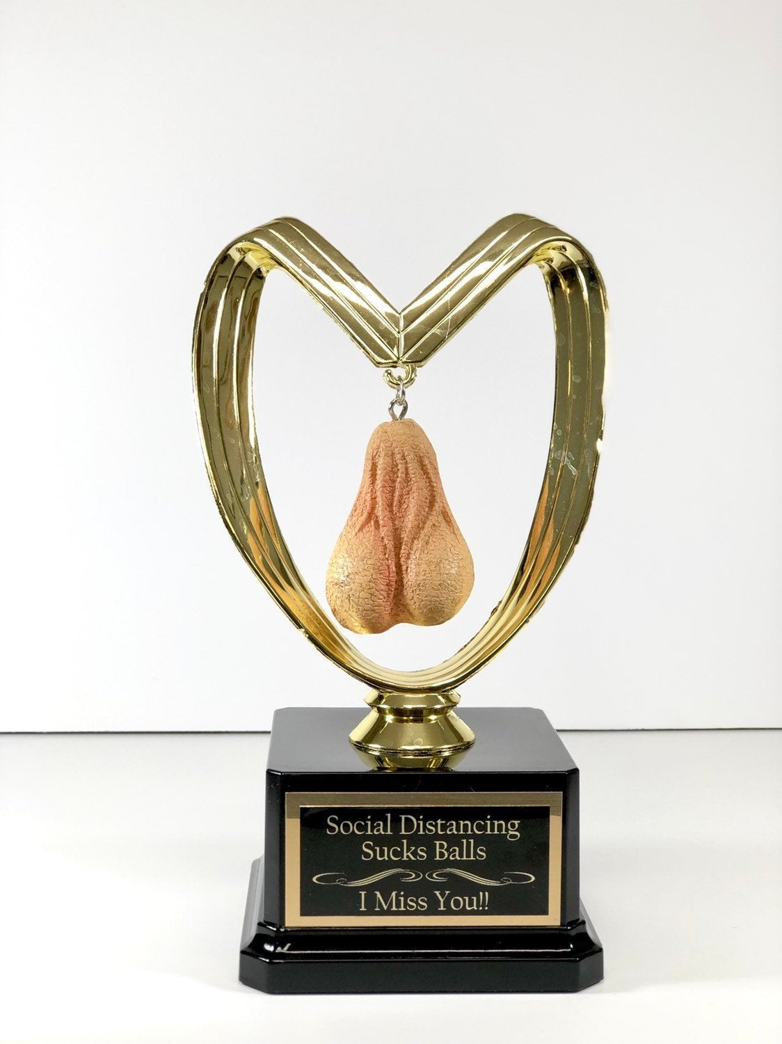 Birthday Quarantine Gag Gift Social Distancing Sucks Balls Miss You Personalized Dirty 30 From A Distance Funny Trophy Adult Humor Testicle
