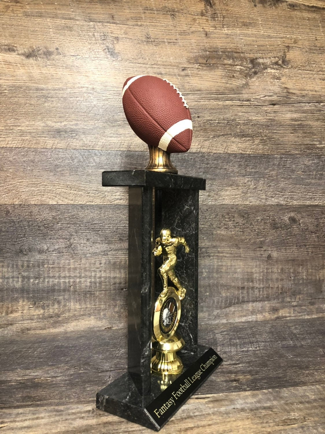 Fantasy Football Trophy FFL Champion Trophy League Winner Custom Engraved Realistic Football Top Super Bowl Fantasy Award Winner