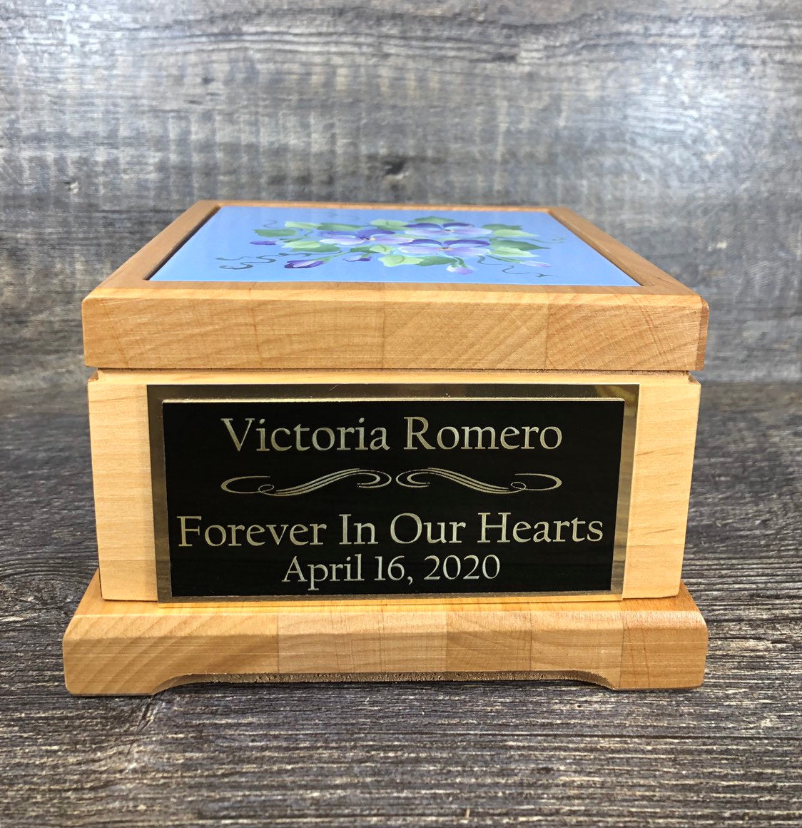 Baby Cremation Urn Hand Painted Flowers Infant Urn For Ashes Small Child Boy Girl Memorial Human Urn Custom Engraved Tag Memorial Keepsake