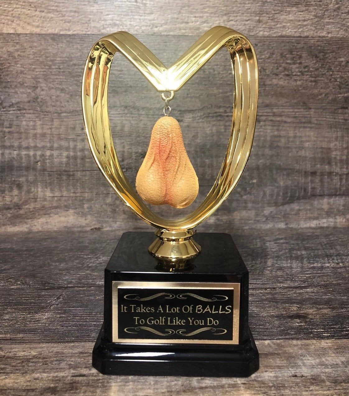 You Suck Balls Trophy Fantasy Football Trophy FFL Funny Trophy Birthday Gag Gift Loser Last Place You've Got Balls Adult Humor Testicle
