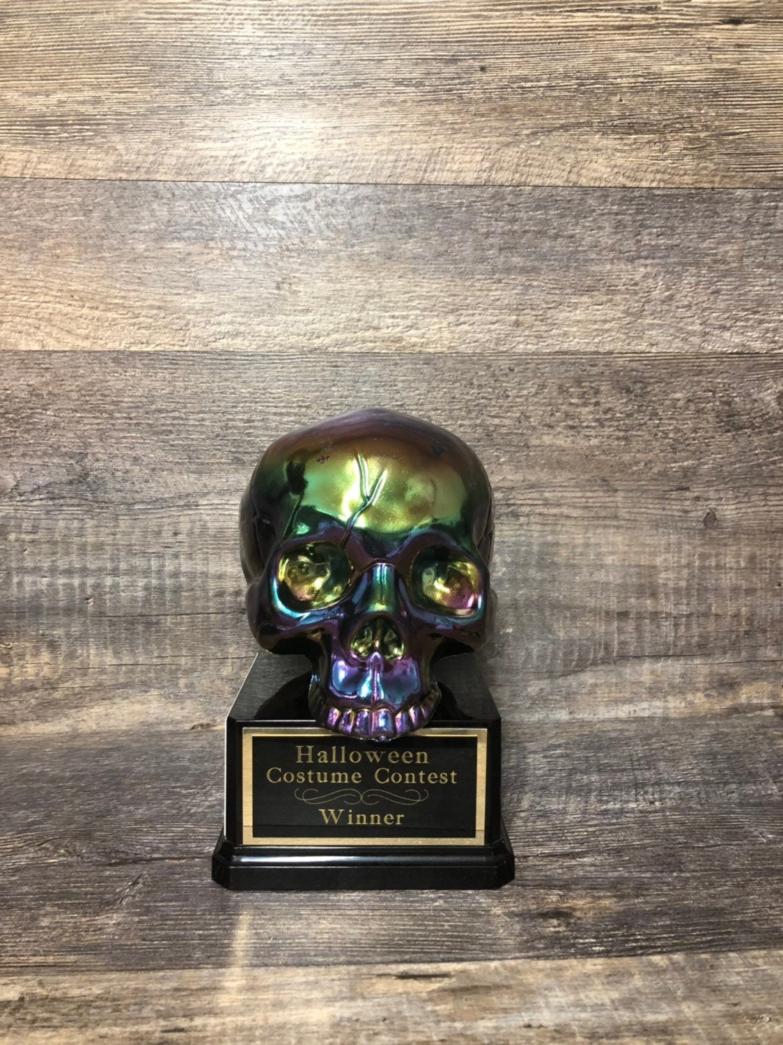 Halloween Trophy Oil Slick Color Shift Scariest Costume Contest Best Costume Dia De Los Muertos Trophy Skeleton Halloween Decor