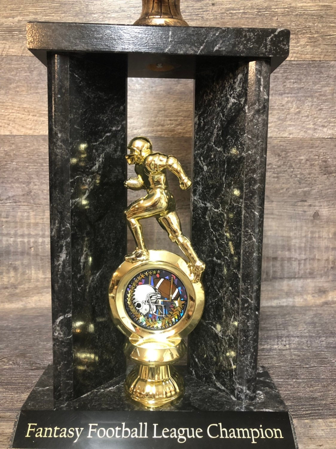 Fantasy Football Trophy FFL Champion Trophy League Winner Custom Engraved Realistic Football Top Super Bowl Fantasy Award Winner