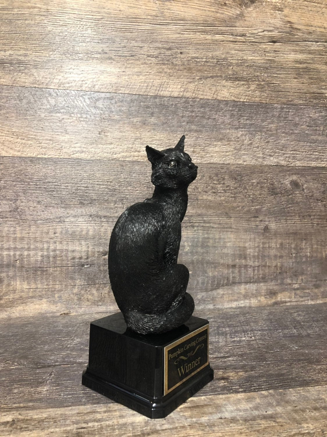 Halloween Trophy Scariest Costume Contest Pumpkin Carving Best Costume Black Cat LIGHT UP EYES Day of the Dead Dia De Los Muertos Halloween