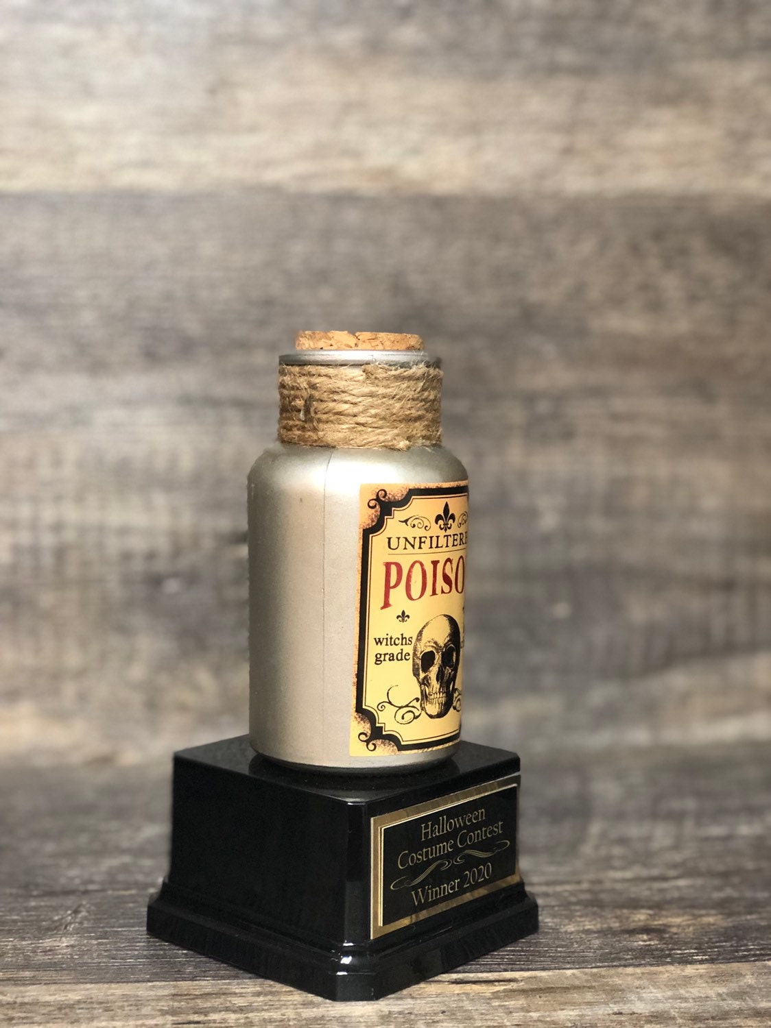 3 Halloween Trophies Poison Bottle Potion Spider Pumpkin Carving Contest Best Costume Contest Trunk or Treat Vintage Halloween Decor