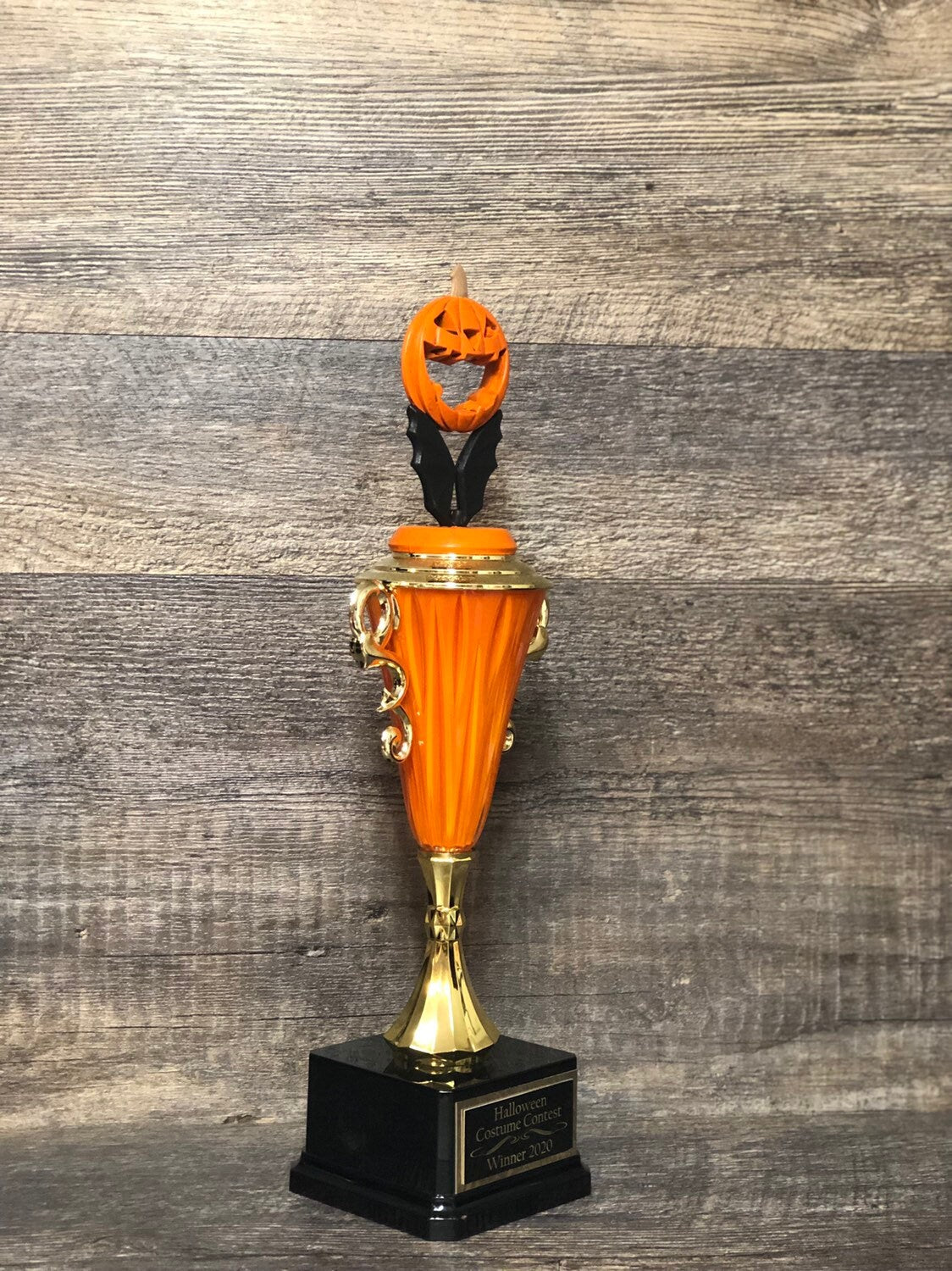 Halloween Trophy Pumpkin Carving Contest Winner Costume Contest Black Bat Halloween Decor Jack O Lantern Trunk Or Treat Pumpkin Decor