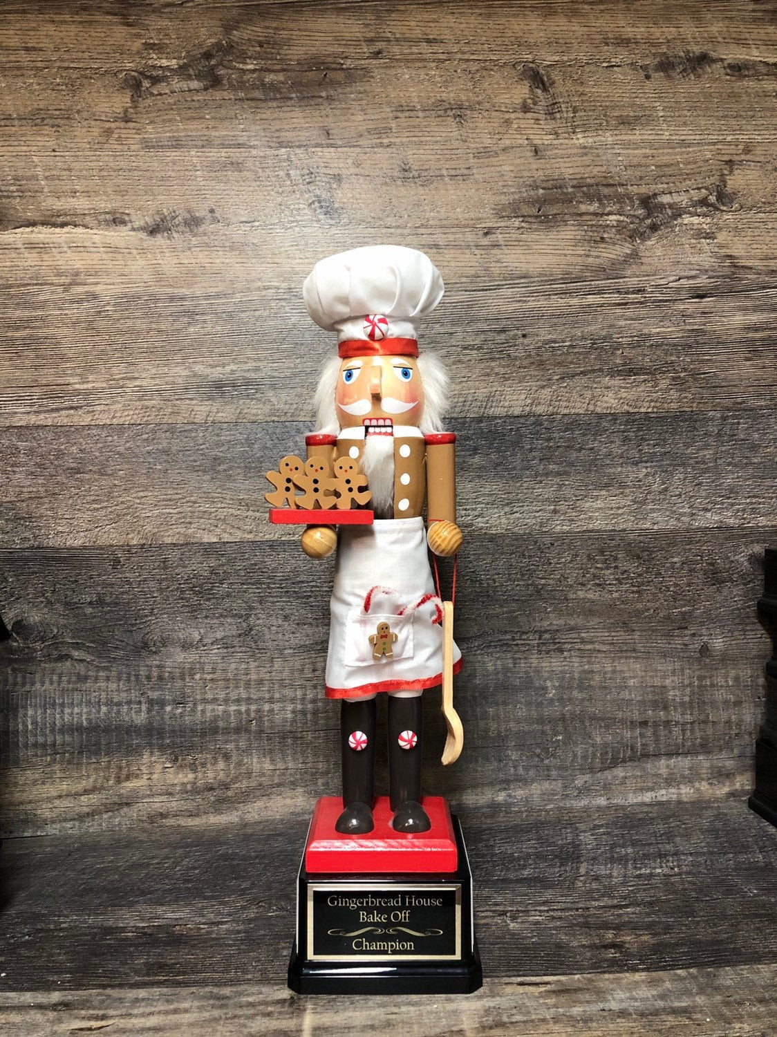 17" Gingerbread House Cookie Bake Off Christmas Nutcracker Trophy Ugly Sweater Contest Large GINGERBREAD MAN Nutcracker Holiday Decor