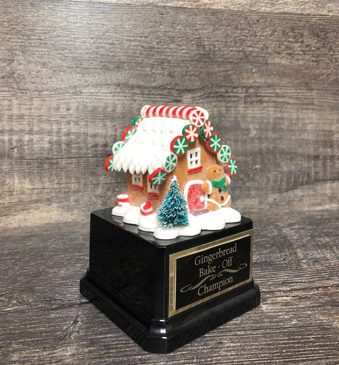 Gingerbread House Cookie Bake Off Trophy Ugly Sweater Trophy Santa Claus Bottle Brush Tree Christmas Cookie Gingerbread Man Christmas Decor