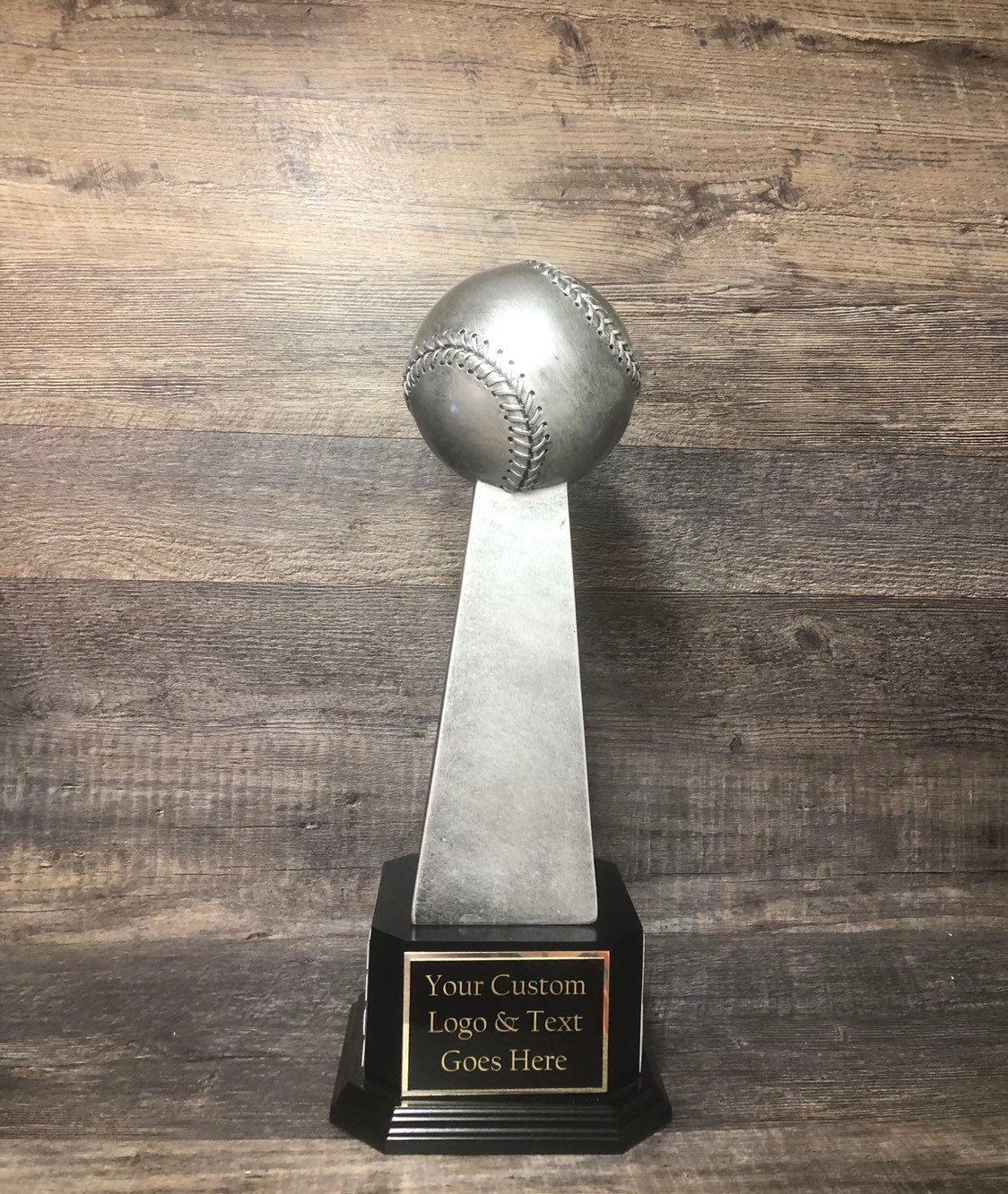 Baseball Trophy Fantasy Baseball Perpetual Trophy XL Antique Silver Award FBB Baseball League Champion Championship Team Award Personalized