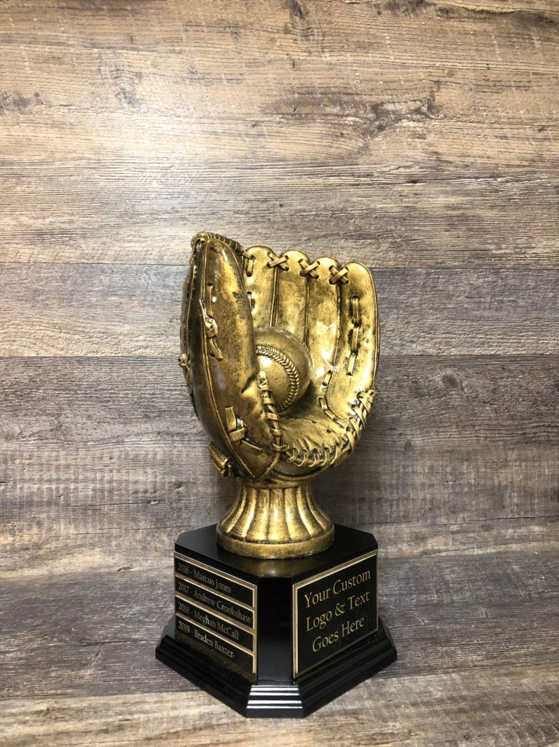 Baseball Trophy Fantasy Perpetual Trophy XL Antique Gold Glove Award FBB Baseball League Champion Championship Team Award Personalized