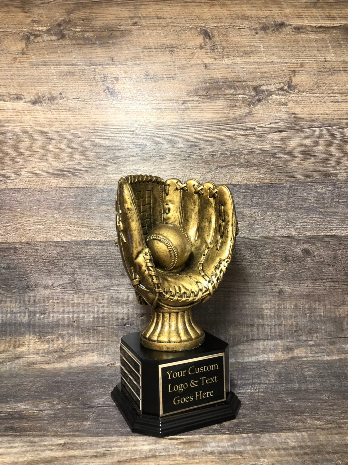 Baseball Trophy Fantasy Perpetual Trophy XL Antique Gold Glove Award FBB Baseball League Champion Championship Team Award Personalized