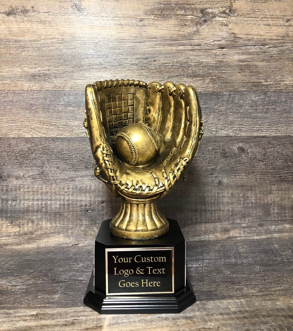 Baseball Trophy Fantasy Perpetual Trophy XL Antique Gold Glove Award FBB Baseball League Champion Championship Team Award Personalized