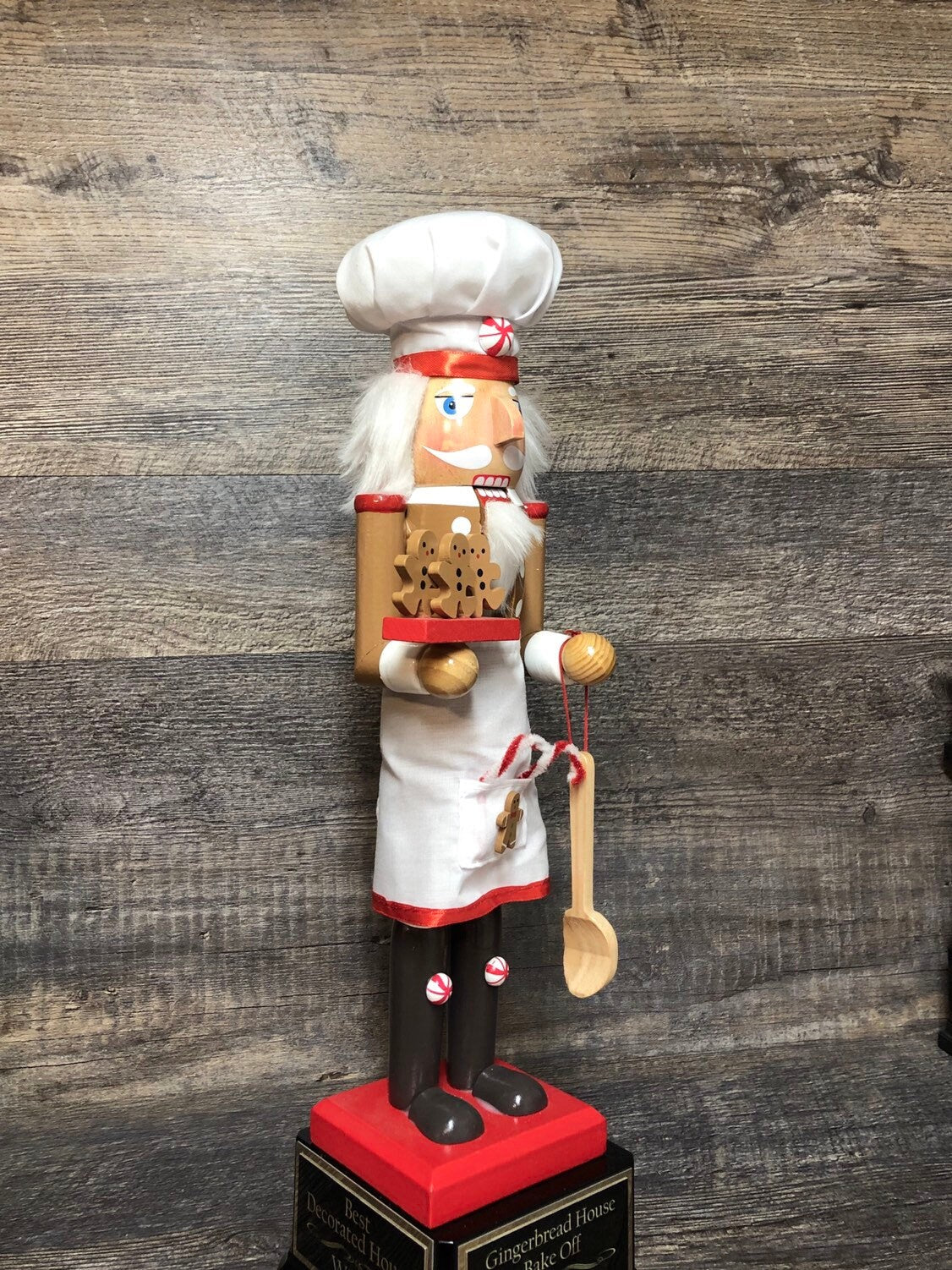 17" Gingerbread House Cookie Bake Off Christmas Nutcracker Trophy Ugly Sweater Contest Large GINGERBREAD MAN Nutcracker Holiday Decor