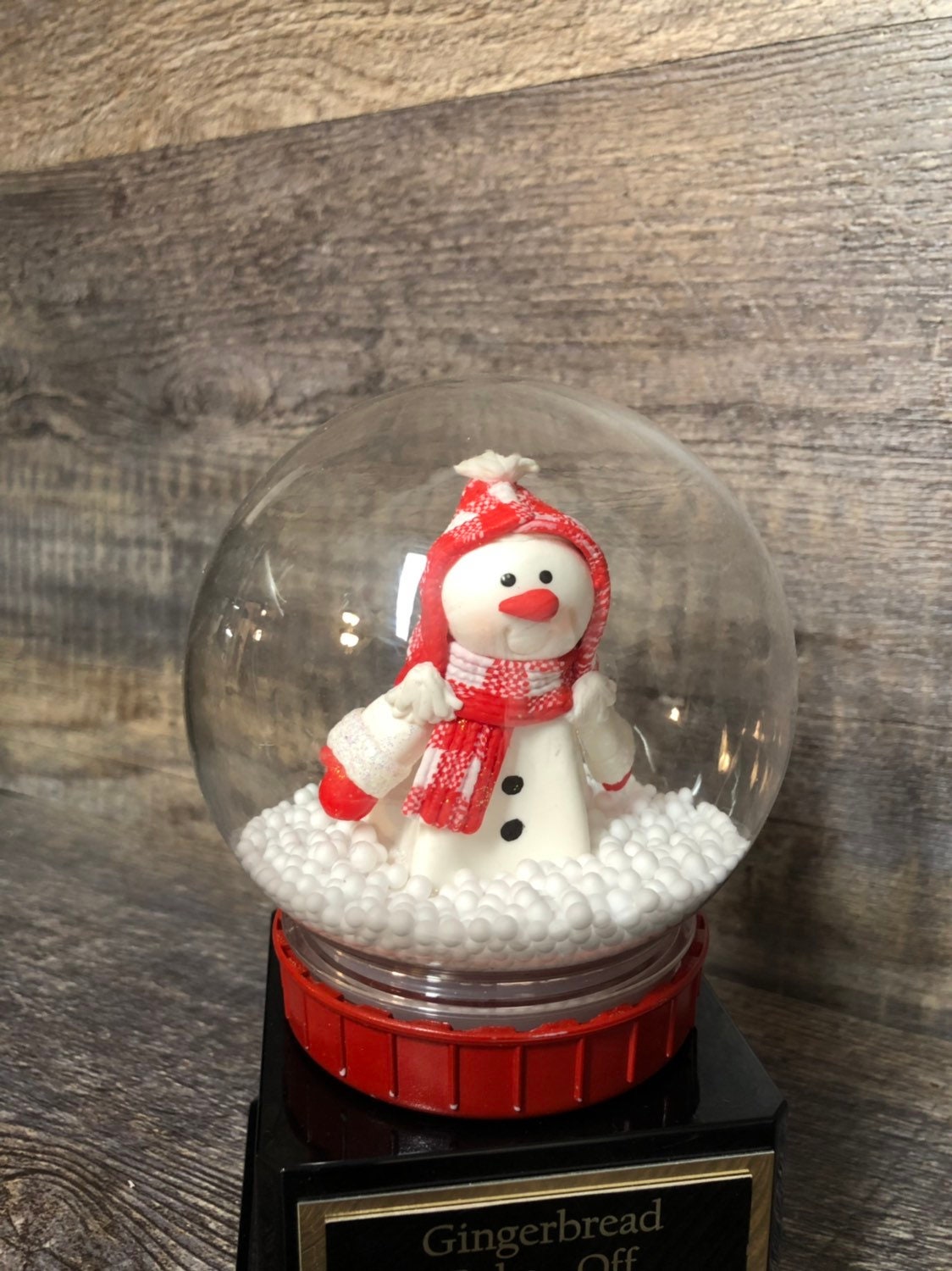 Ugly Sweater Trophy Snowman Snow Globe Trophy Best Snowman Gingerbread Bake Off Winner Holiday Christmas Party Trophy Decor Cookie Bake Off